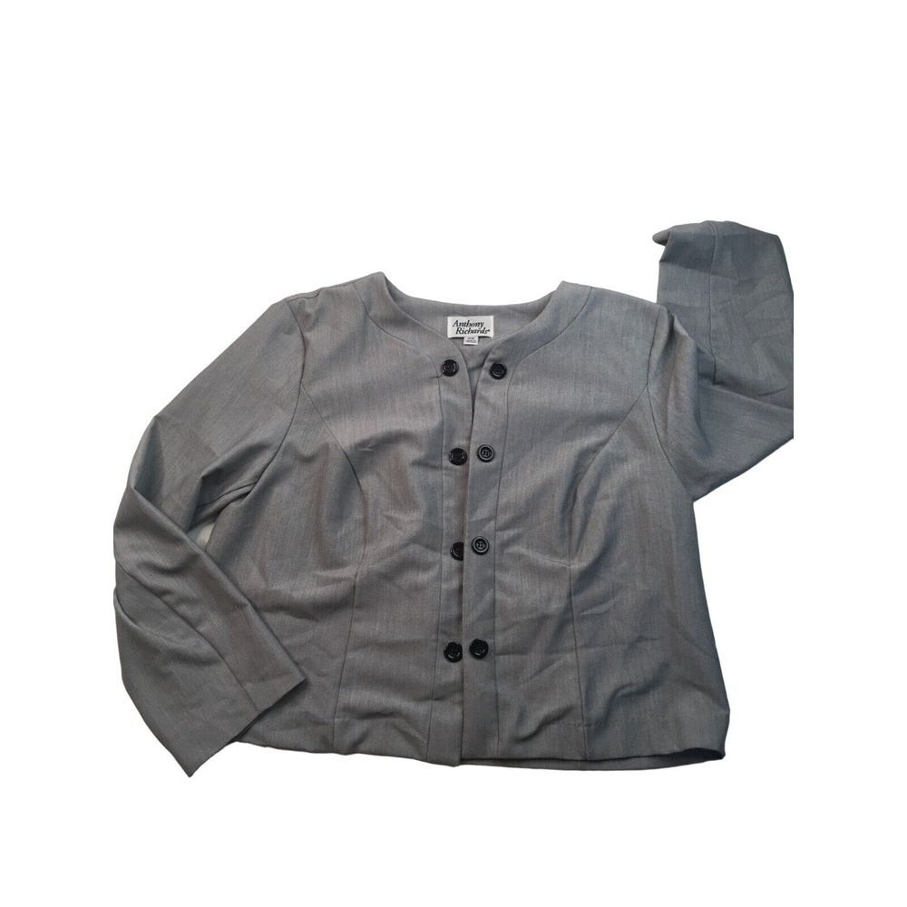 Anthony Richards Womens Gray Blazer Jacket Size 18W